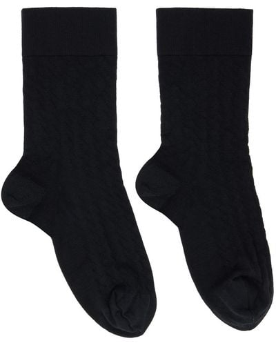 Wolford Black Jacquard Socks