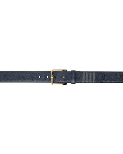 Thom Browne Navy 4-bar Classic Belt - Black