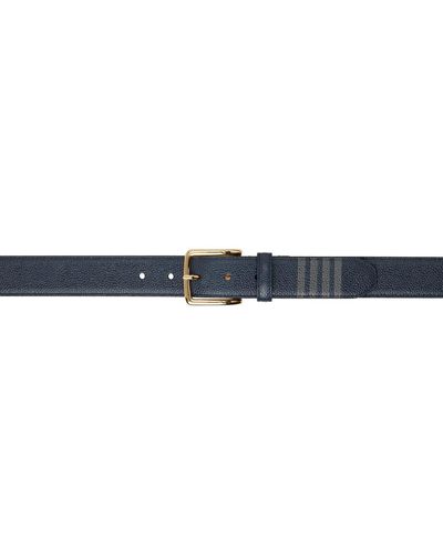 Thom Browne Thom e ceinture bleu marine à quatre rayures - Noir