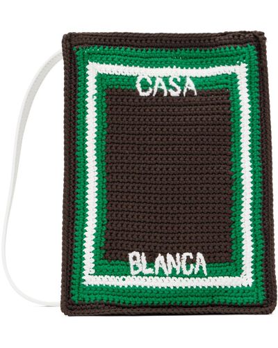 Casablanca Brown Scuba Mini Crocheted Bag - Green