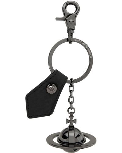 Vivienne Westwood Black & Gunmetal 3d Orb Keychain