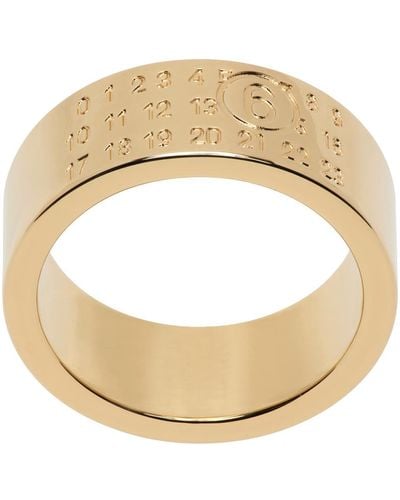 MM6 by Maison Martin Margiela Gold Minimal Logo Ring - Metallic