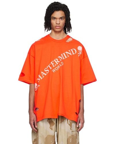 MASTERMIND WORLD ダメージ Tシャツ - オレンジ