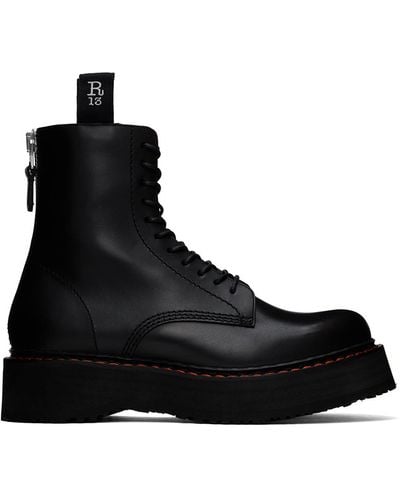 R13 Single Stack Boots - Black