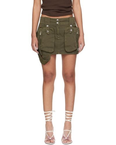Blumarine Cargo Pocket Denim Miniskirt - Green