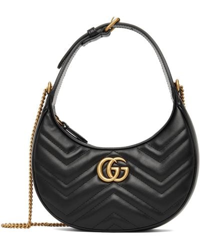 Gucci GG Marmont Half-moon-shaped Mini Bag - Black