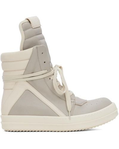 Rick Owens Geobasket High-top Leather Sneakers - Natural