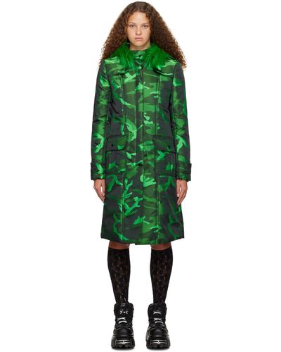 Anna Sui Camouflage Coat - Green