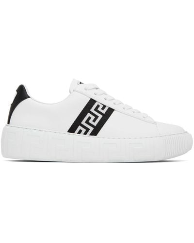 Versace Greca Lace-up Sneakers - White