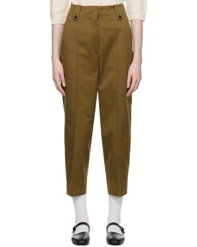 Margaret Howell Cropped Trousers - Green