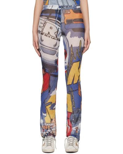 ERL Multicolor Printed Pants - Blue
