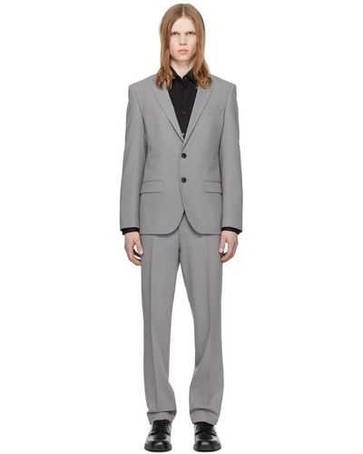 HUGO Gray Slim-fit Suit - Black