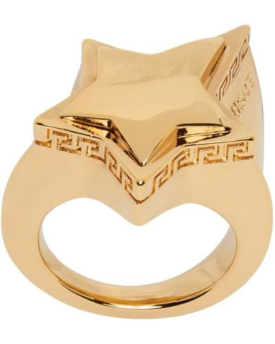 Versace Gold Star Ring - Metallic