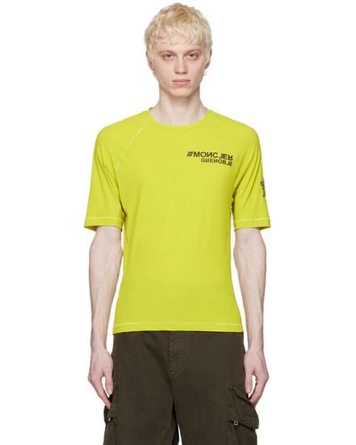 3 MONCLER GRENOBLE Green Manica Corta T-shirt - Yellow