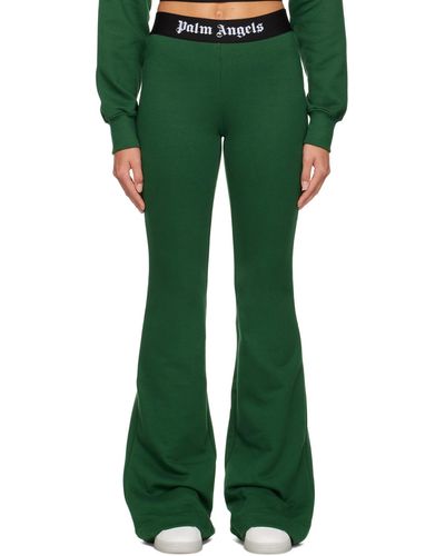 Palm Angels Pantalon de détente vert à taille élastique