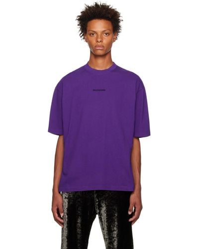 Balenciaga T-shirt mauve à logos brodés - Violet