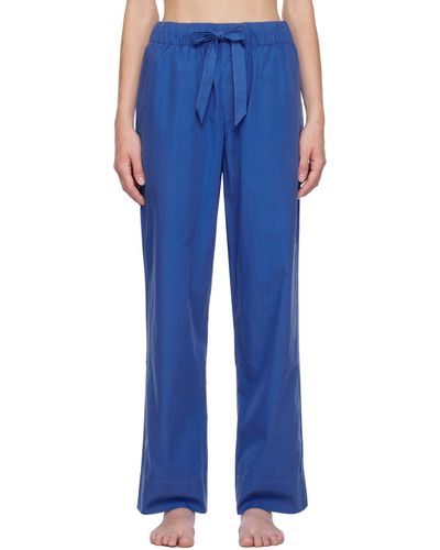 Tekla Pantalon de pyjama bleu à cordon coulissant
