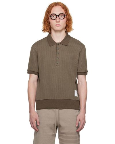 Thom Browne Brown Patch Polo