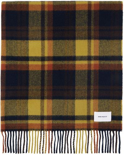 Norse Projects Multicolour Checked Scarf - Blue