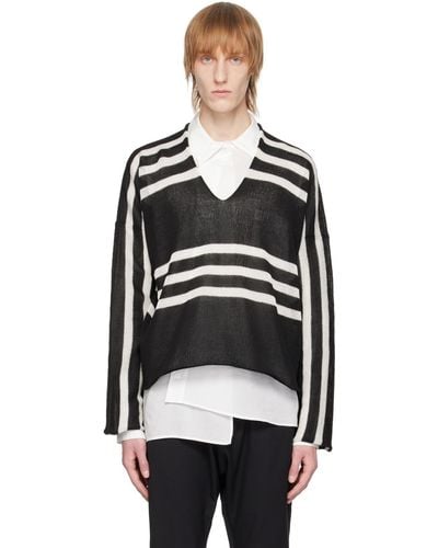 Sulvam Striped Sweater - Black