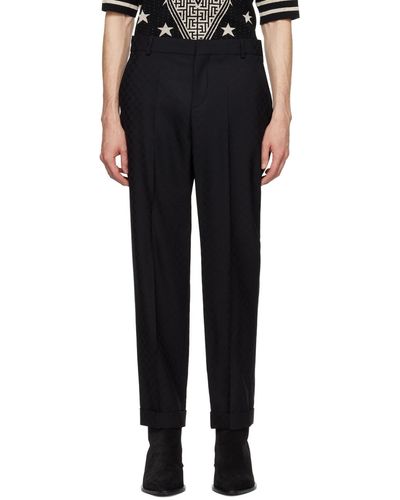 Balmain Pantalon noir à monogrammes