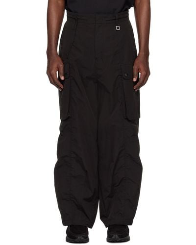 WOOYOUNGMI Curved Cargo Trousers - Black