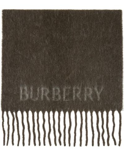 Burberry Écharpe brune à image à emblème du cavalier - Vert