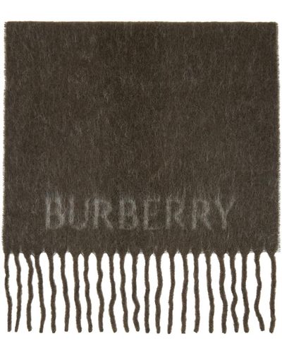 Burberry ブラウン Ekd マフラー - グリーン