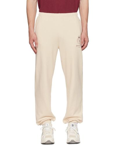 Sporty & Rich Off-white Crown Joggers - Natural