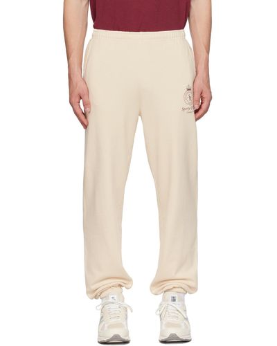 Sporty & Rich Sportyrich pantalon de survêtement blanc cassé à logo - Neutre