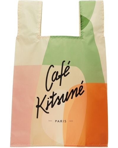 Maison Kitsuné Multicolor Café Tote - Green