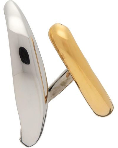 Alexander McQueen Silver & Gold Double Hoop Ear Cuff - Metallic