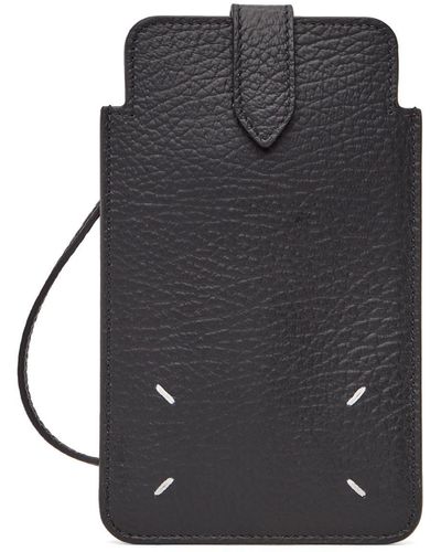 Maison Margiela Black Four Stitch Phone Case Pouch