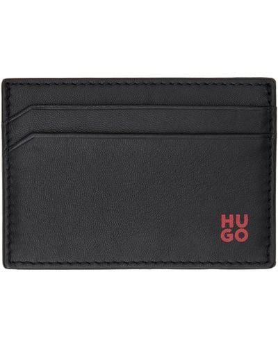 HUGO Stacked Logo Card Holder - Black