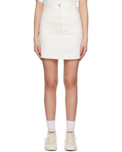 KENZO Mini-jupe blanche en denim à jacron à logo - paris - Noir