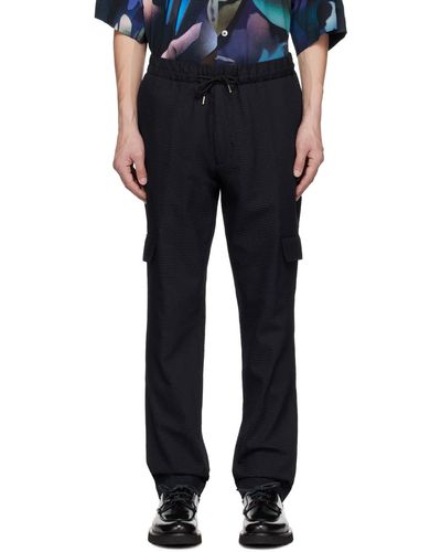 Paul Smith Pantalon bleu marine à poches à rabat - Noir