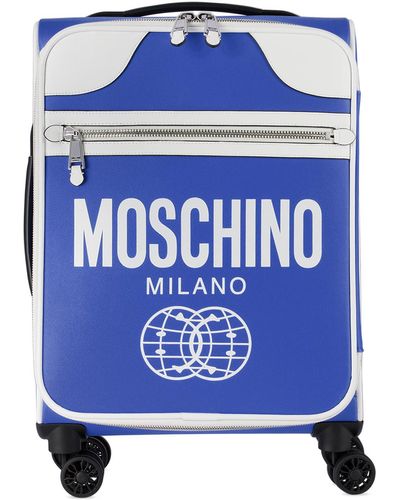 Moschino ブルー Double Smiley スーツケース - ブラック