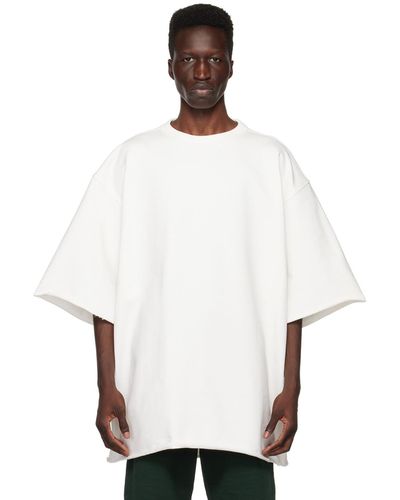 Dries Van Noten ホワイト カットオフ Tシャツ
