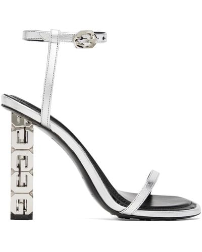 Givenchy Silver G Cube Sandals - White