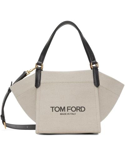 Tom Ford Off-white Amalfi Small Tote - Gray