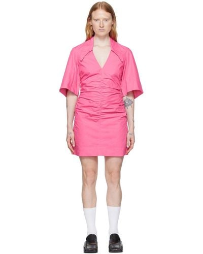 Ganni Ssense Exclusive Pink Minidress