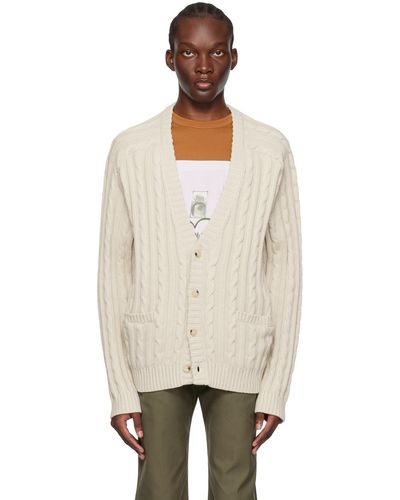Helmut Lang Off-white Buttoned Cardigan - Black