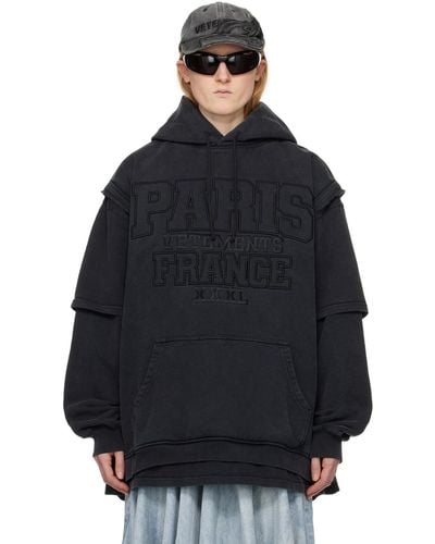 Vetements Black Xxxl Hoodie - Blue