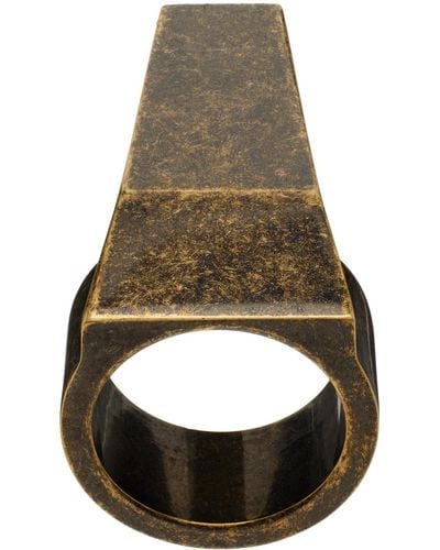 Rick Owens Gold Trunk Ring - Metallic