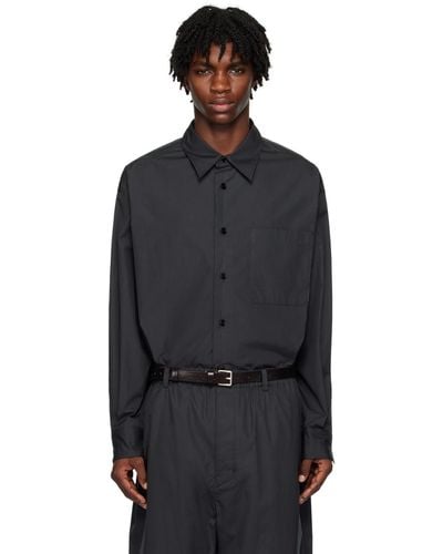 Lemaire Ssense Exclusive Navy Relaxed Shirt - Black