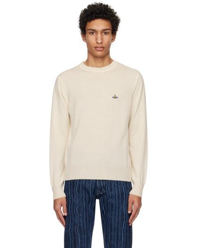 Vivienne Westwood Off-white Embroidered Sweater - Black
