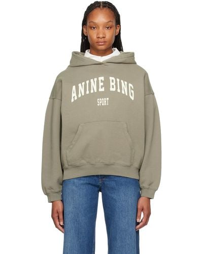 Anine Bing Taupe Harvey Hoodie - Blue