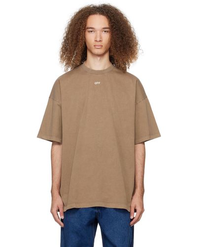 Off-White c/o Virgil Abloh Off- t-shirt brun clair à image - Multicolore