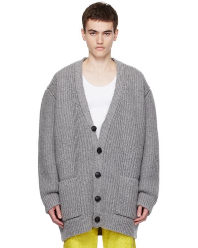 Bottega Veneta Grey Elbow Patch Cardigan