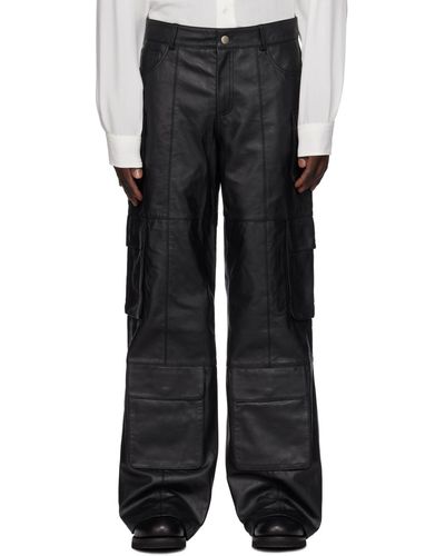DEADWOOD Pantalon prowess noir en cuir